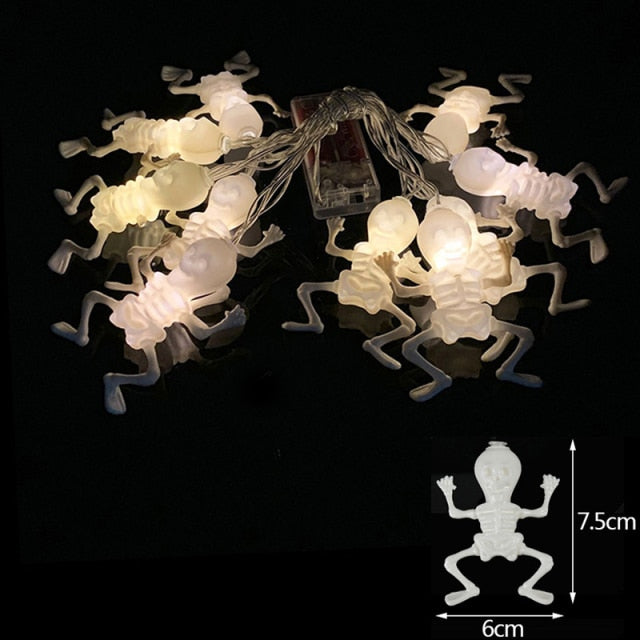 Halloween Pumpkin Spider Bat Skull String Lights
