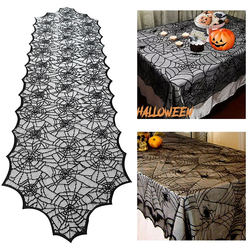 Halloween Lace Spider Web Skeleton For Decor