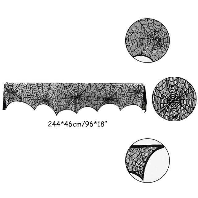 Halloween Lace Spider Web Skeleton For Decor
