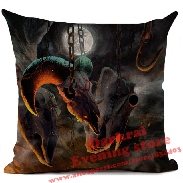 Horror Pattern Sofa Pillow Cover