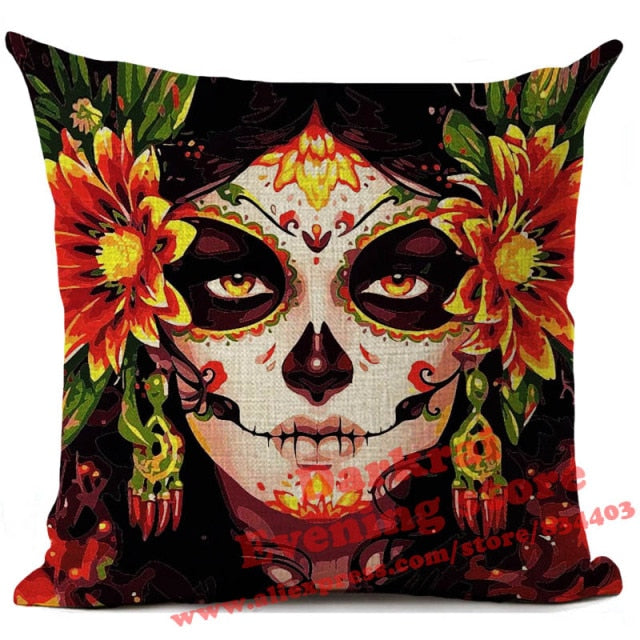 Mexican Horror Halloween Cushion Cover