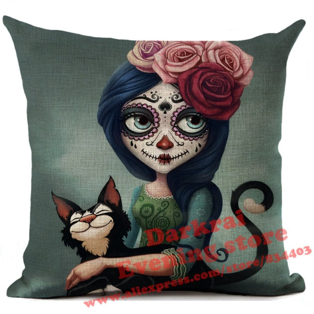 Mexican Horror Halloween Cushion Cover