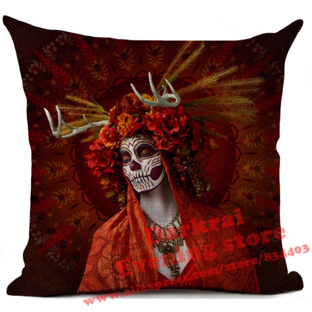 Mexican Horror Halloween Cushion Cover