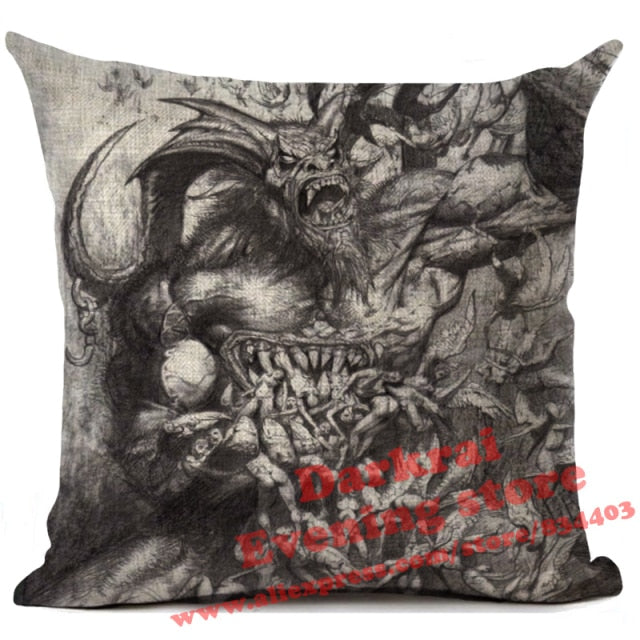 Horror Pattern Sofa Pillow Cover