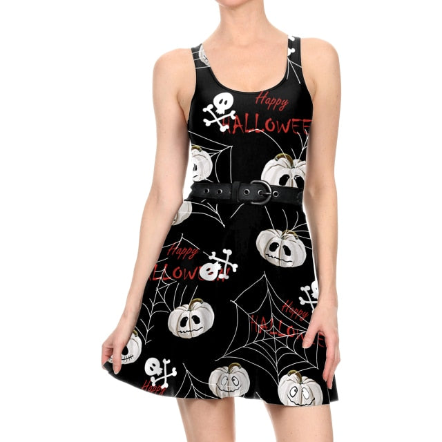 Full Printed Halloween Wizard Dress For Girl