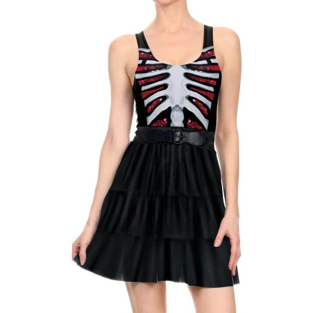 Full Printed Halloween Wizard Dress For Girl