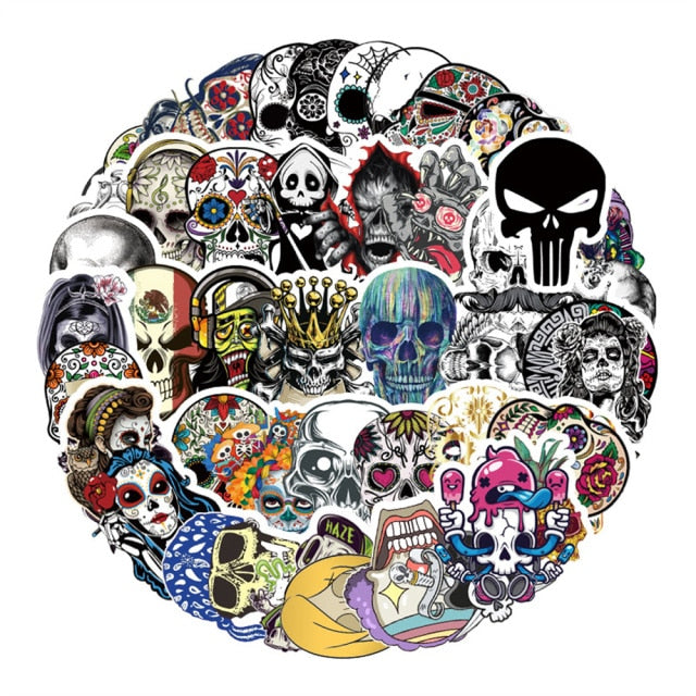 Skeleton Halloween Horror Skull Stickers For Notebook