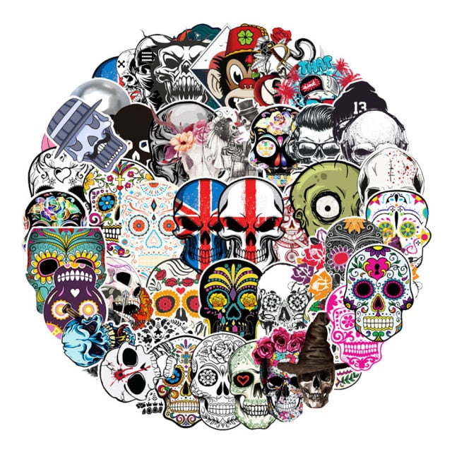 Skeleton Halloween Horror Skull Stickers For Notebook