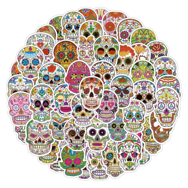 Skeleton Halloween Horror Skull Stickers For Notebook