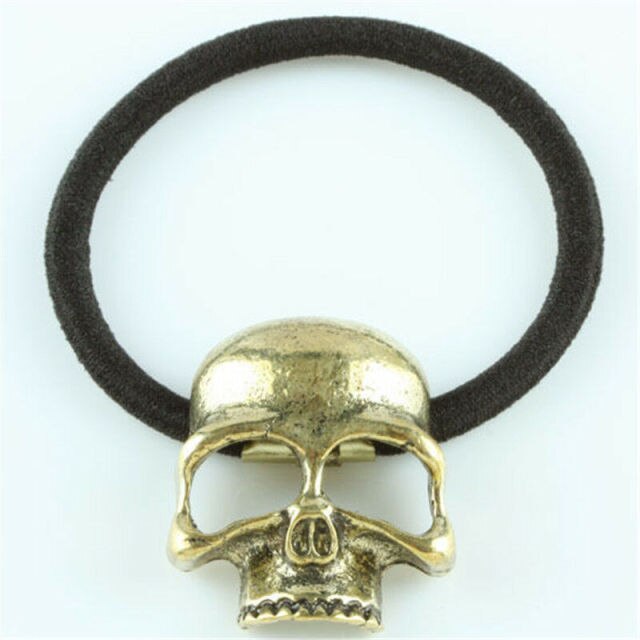 Gothic Raven Skull Elastic Hair Band