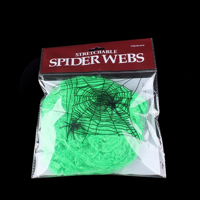 Scary Party Scene Props White Stretchy Cobweb Spider Web