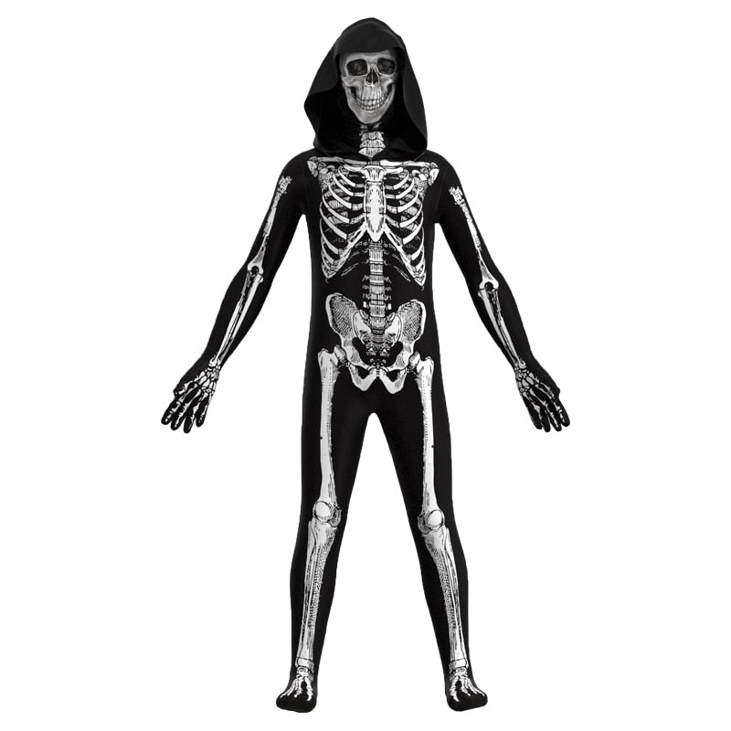 Kids full skeleton costume for Halloween