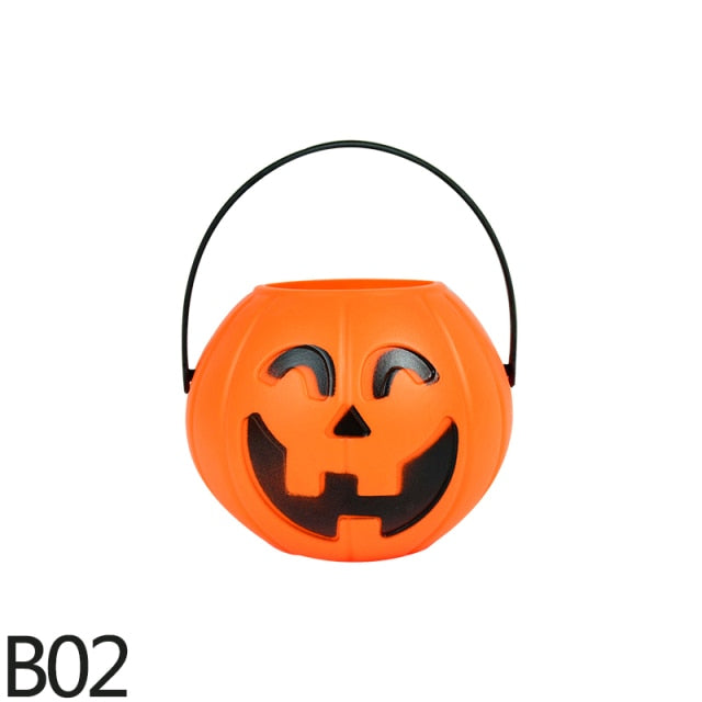 Portable Candy Bucket Pumpkin For Halloween