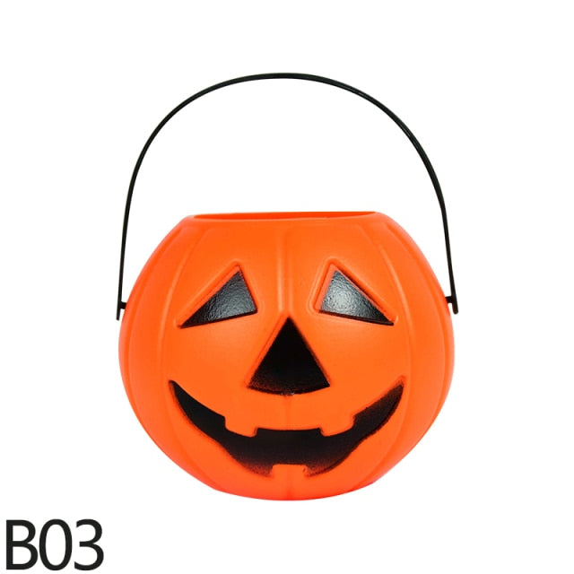 Portable Candy Bucket Pumpkin For Halloween