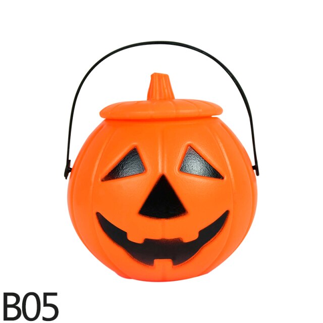 Portable Candy Bucket Pumpkin For Halloween