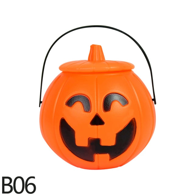 Portable Candy Bucket Pumpkin For Halloween