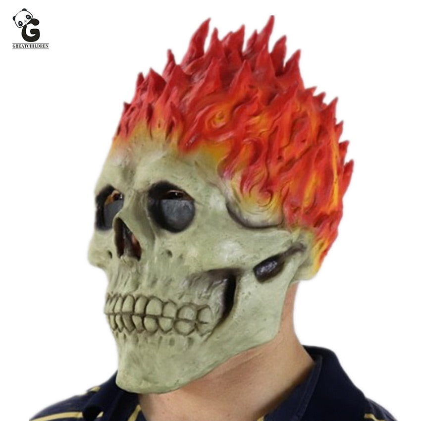 Halloween Ghost Rider Flame Skeleton Skull Mask for adults