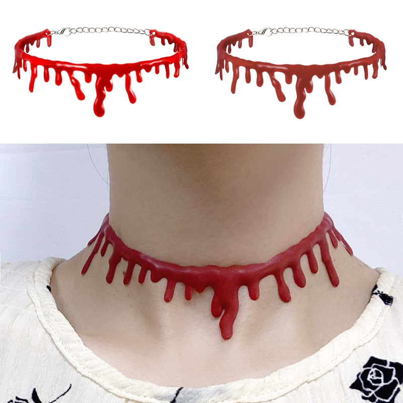 Scary Blood Drip Vampire Choker