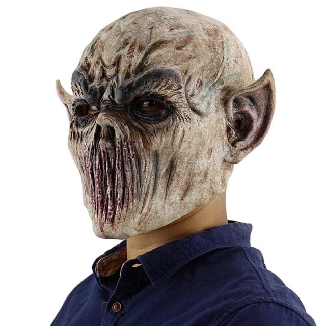 Devil horror mask worn for Halloween