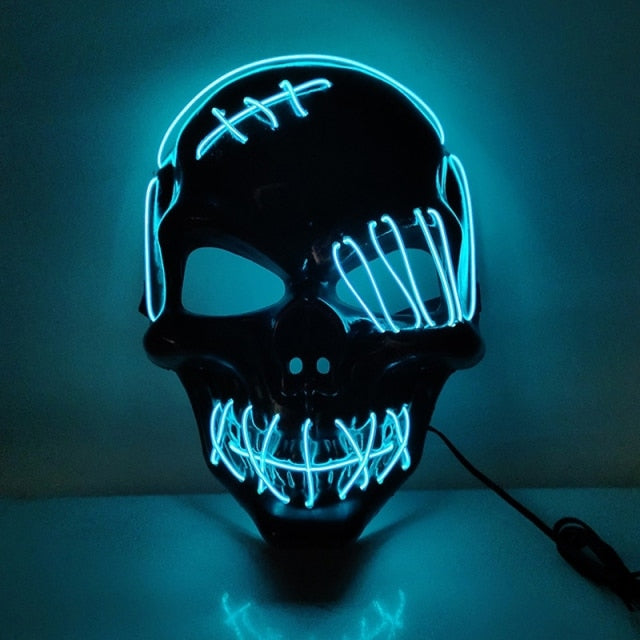 Halloween Mask LED Light Up Mask Scary Skull Ghost