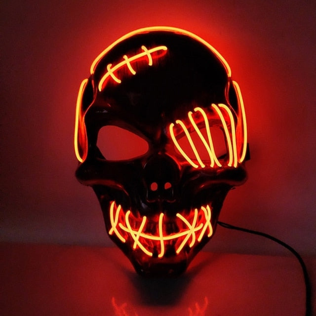 Halloween Mask LED Light Up Mask Scary Skull Ghost