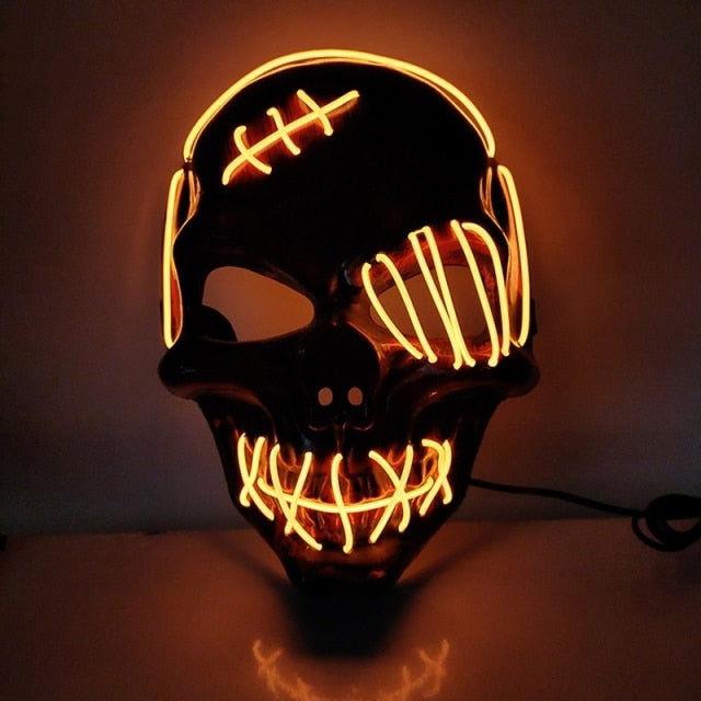 Halloween Mask LED Light Up Mask Scary Skull Ghost