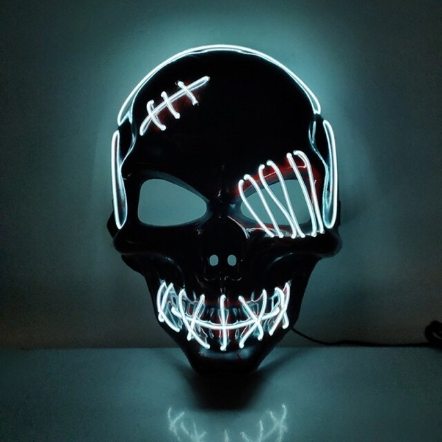Halloween Mask LED Light Up Mask Scary Skull Ghost