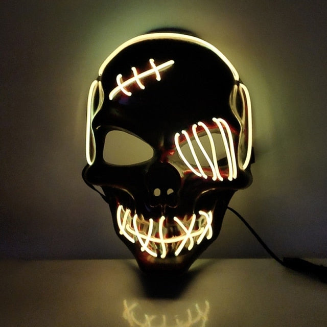 Halloween Mask LED Light Up Mask Scary Skull Ghost