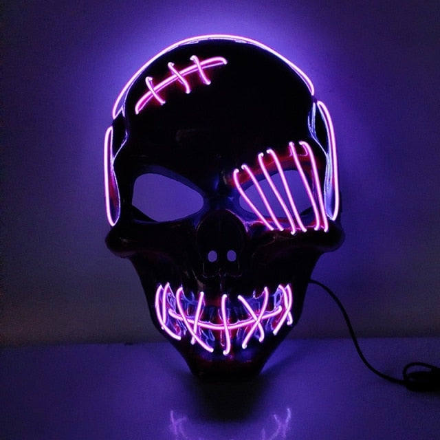 Halloween Mask LED Light Up Mask Scary Skull Ghost
