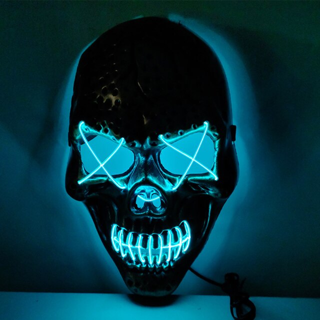 Halloween Mask LED Light Up Mask Scary Skull Ghost