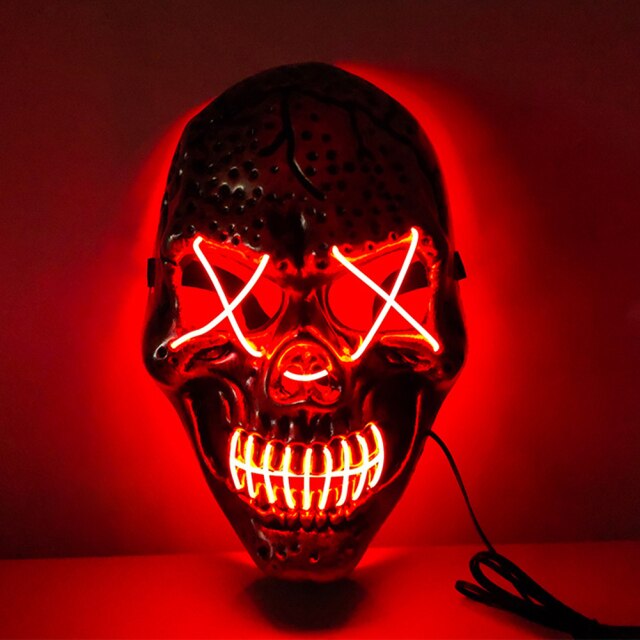 Halloween Mask LED Light Up Mask Scary Skull Ghost