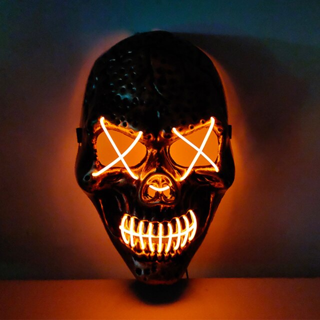 Halloween Mask LED Light Up Mask Scary Skull Ghost