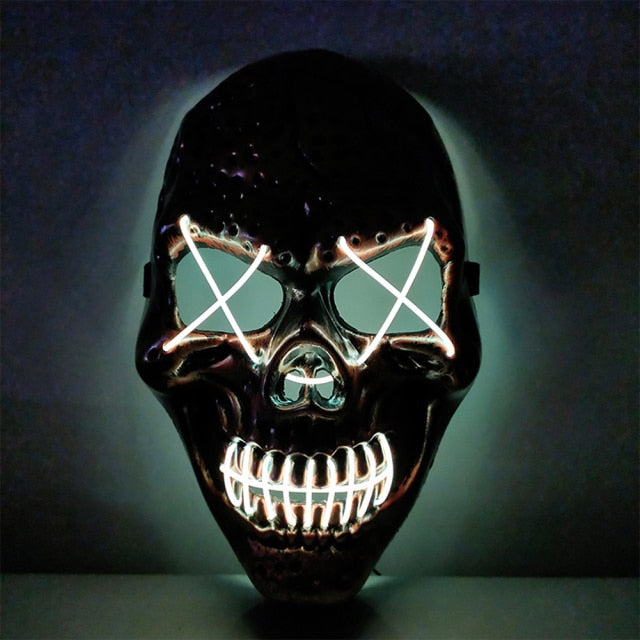 Halloween Mask LED Light Up Mask Scary Skull Ghost