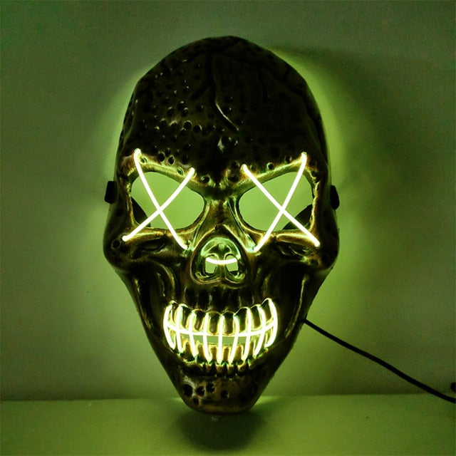 Halloween Mask LED Light Up Mask Scary Skull Ghost