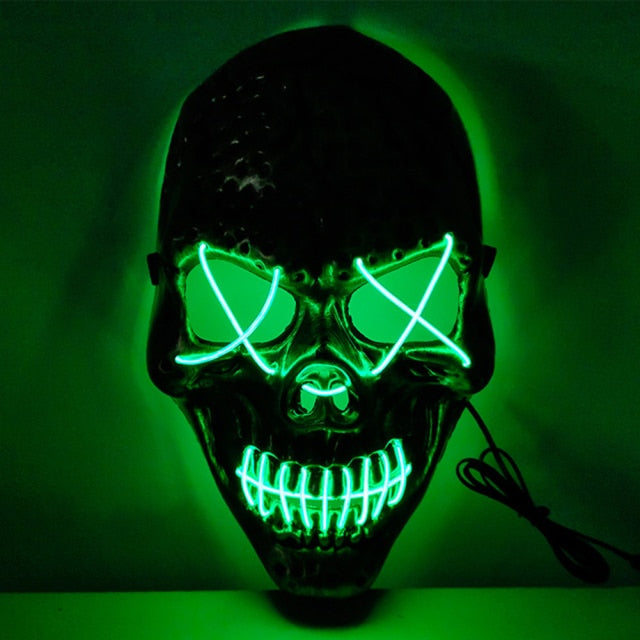 Halloween Mask LED Light Up Mask Scary Skull Ghost