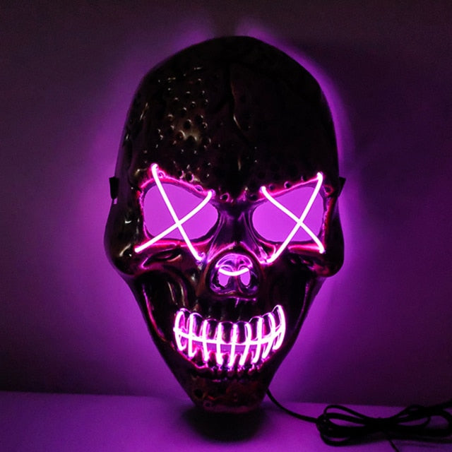 Halloween Mask LED Light Up Mask Scary Skull Ghost