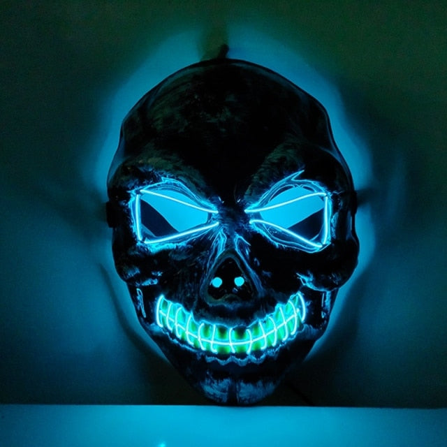 Halloween Mask LED Light Up Mask Scary Skull Ghost