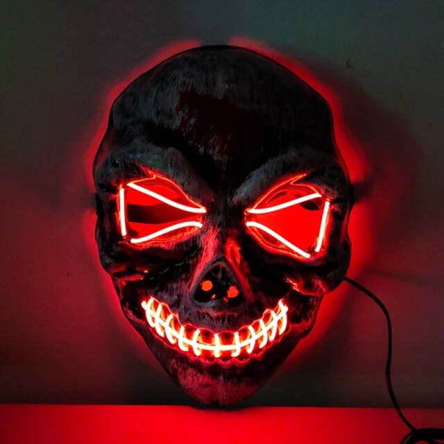 Halloween Mask LED Light Up Mask Scary Skull Ghost