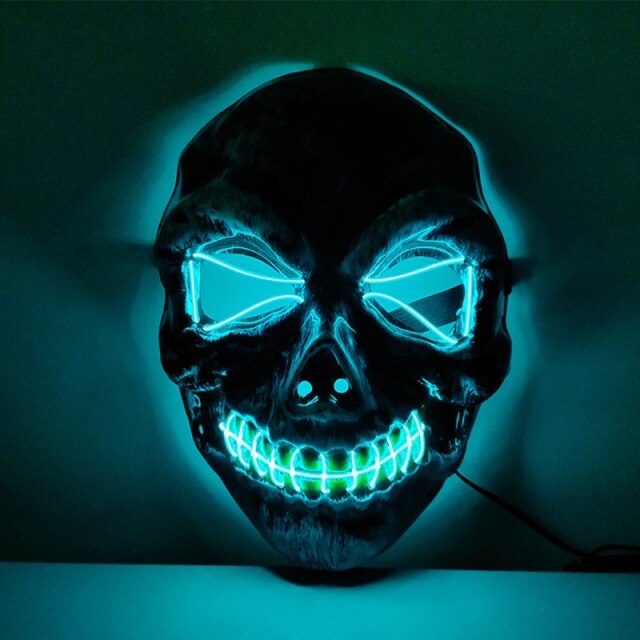 Halloween Mask LED Light Up Mask Scary Skull Ghost
