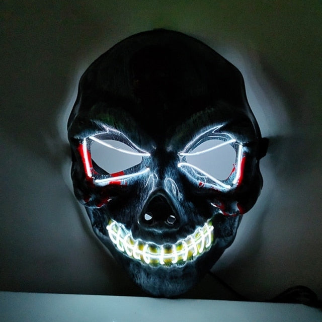 Halloween Mask LED Light Up Mask Scary Skull Ghost