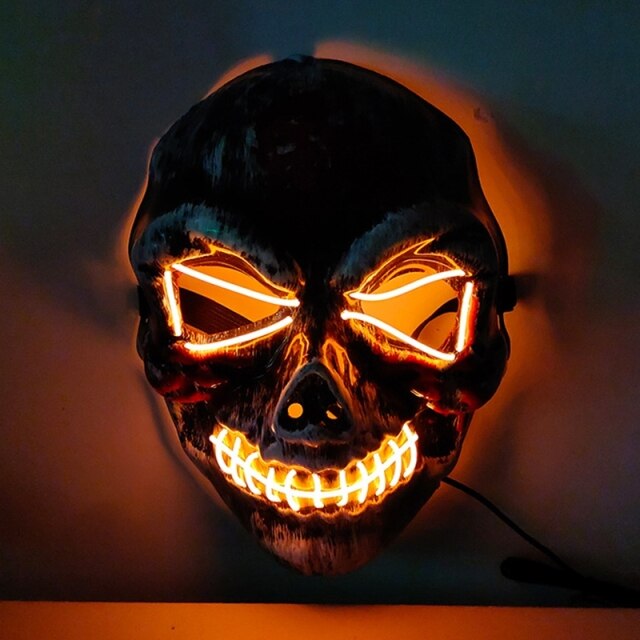 Halloween Mask LED Light Up Mask Scary Skull Ghost