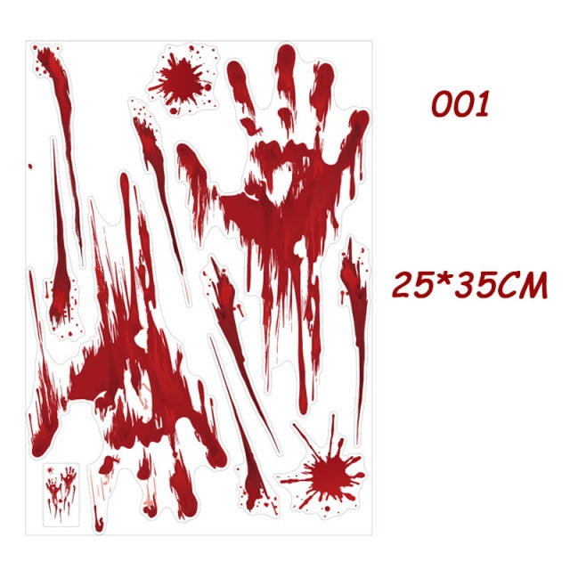 Horror Blood Handprint Footprint Sticker