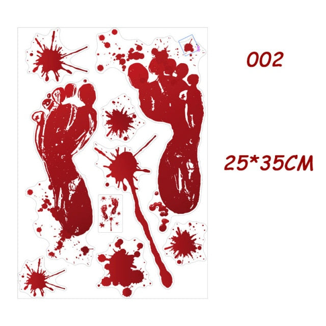 Horror Blood Handprint Footprint Sticker