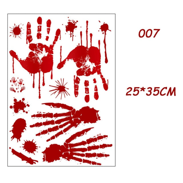 Horror Blood Handprint Footprint Sticker