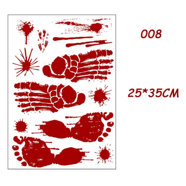 Horror Blood Handprint Footprint Sticker