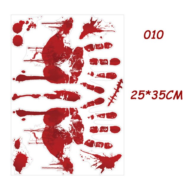 Horror Blood Handprint Footprint Sticker