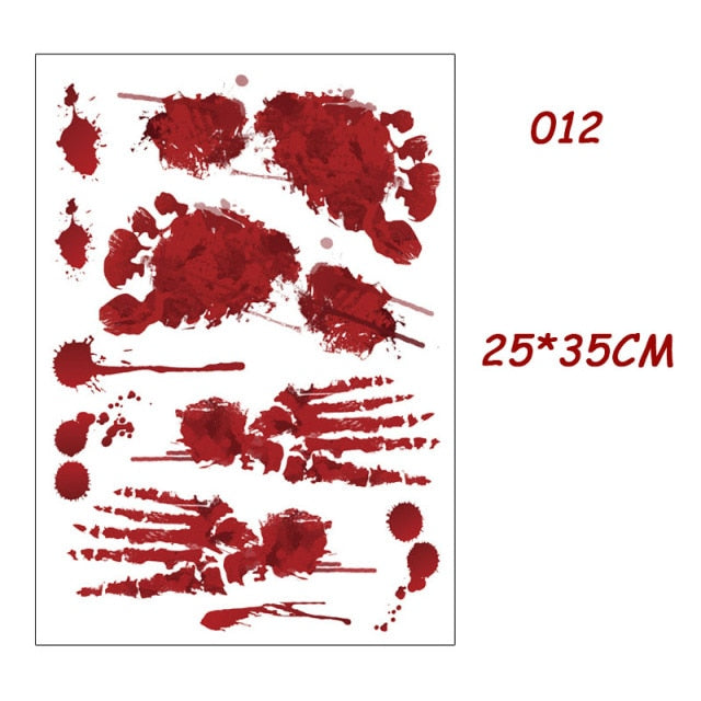 Horror Blood Handprint Footprint Sticker