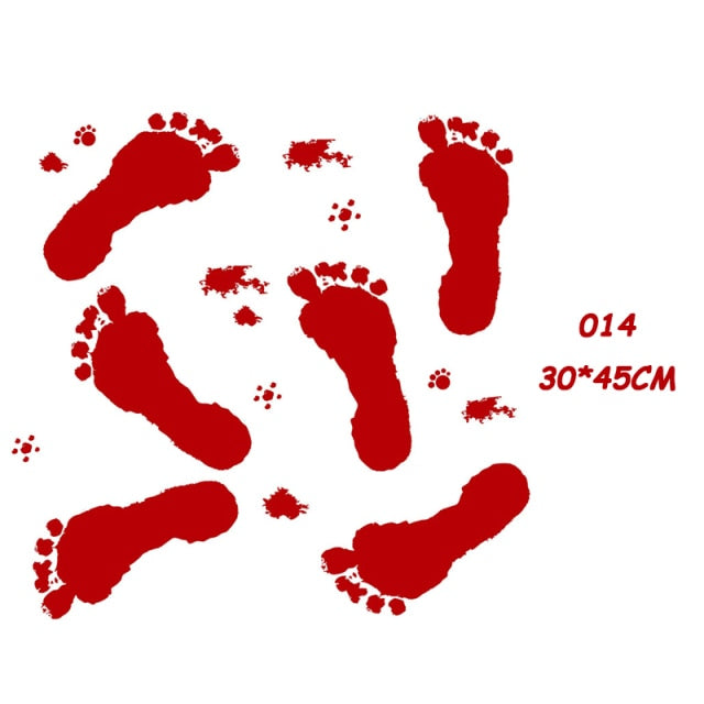 Horror Blood Handprint Footprint Sticker