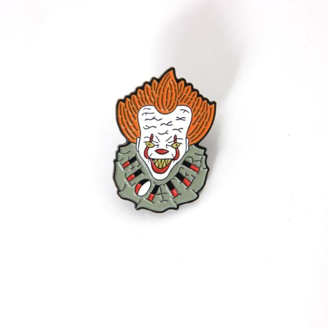 Stephen King IT Clown Enamel Pin Brooch