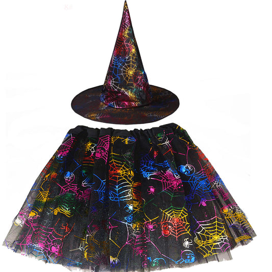 Spider Web Tutu Cobweb Skirt Witch Wizard Hat Tulle Outfits
